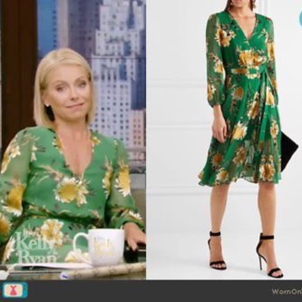 Alice & Olivia Coco Green Floral Print Dress 6